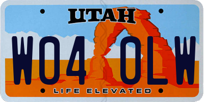UT license plate W040LW