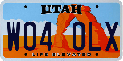 UT license plate W040LX