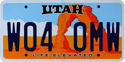 UT license plate W040MW