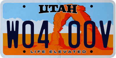 UT license plate W040OV
