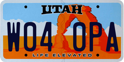 UT license plate W040PA