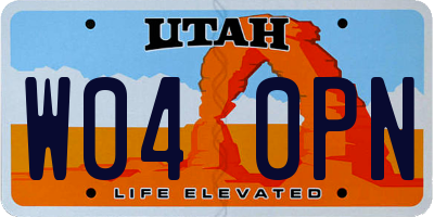 UT license plate W040PN