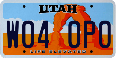 UT license plate W040PO
