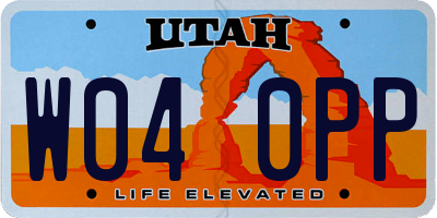 UT license plate W040PP
