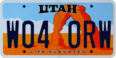 UT license plate W040RW