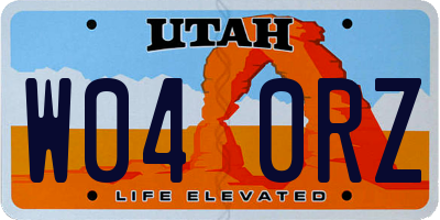 UT license plate W040RZ