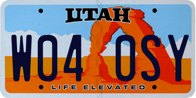 UT license plate W040SY