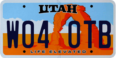 UT license plate W040TB