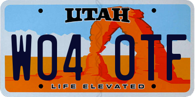 UT license plate W040TF