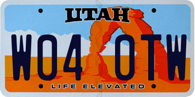 UT license plate W040TW