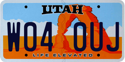 UT license plate W040UJ
