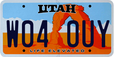 UT license plate W040UY