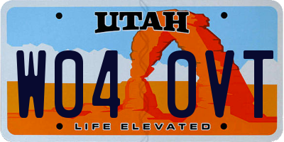 UT license plate W040VT