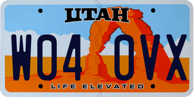 UT license plate W040VX