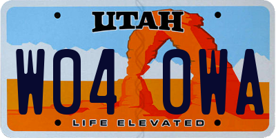 UT license plate W040WA