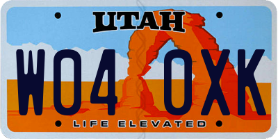 UT license plate W040XK
