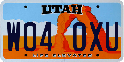 UT license plate W040XU