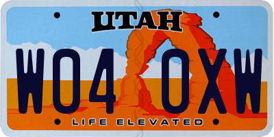 UT license plate W040XW