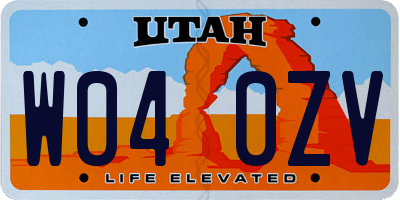 UT license plate W040ZV