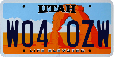 UT license plate W040ZW