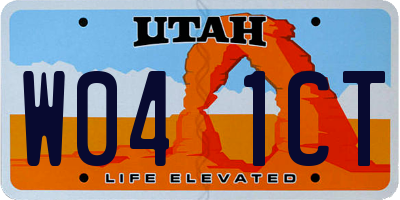 UT license plate W041CT