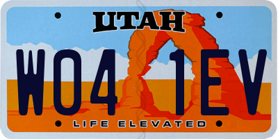 UT license plate W041EV