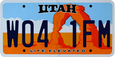UT license plate W041FM