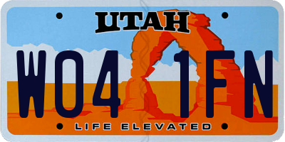 UT license plate W041FN