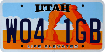 UT license plate W041GB