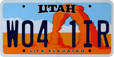 UT license plate W041IR