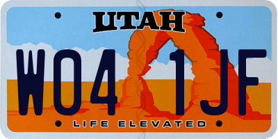 UT license plate W041JF