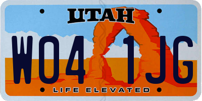 UT license plate W041JG