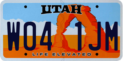 UT license plate W041JM