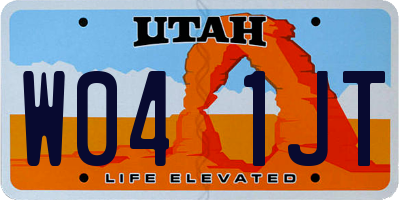 UT license plate W041JT