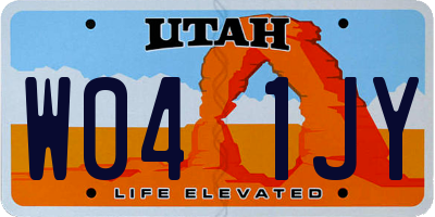 UT license plate W041JY