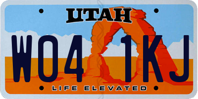 UT license plate W041KJ