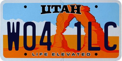 UT license plate W041LC