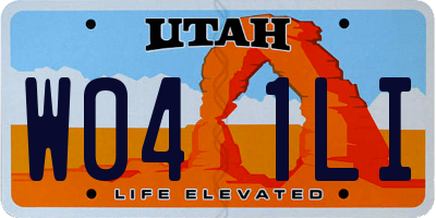 UT license plate W041LI
