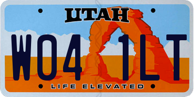 UT license plate W041LT