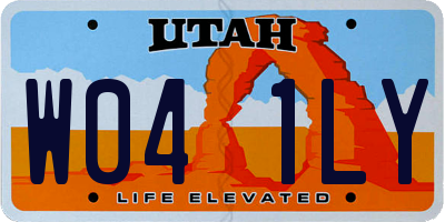 UT license plate W041LY