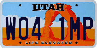 UT license plate W041MP