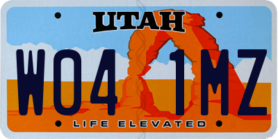 UT license plate W041MZ