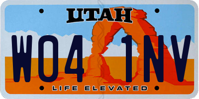 UT license plate W041NV