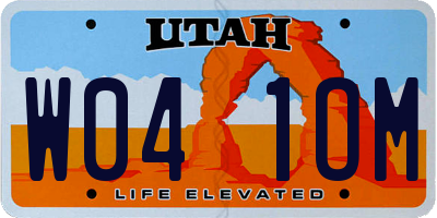 UT license plate W041OM