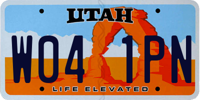 UT license plate W041PN