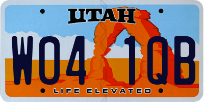 UT license plate W041QB
