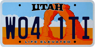 UT license plate W041TI