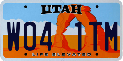 UT license plate W041TM