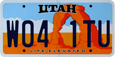 UT license plate W041TU