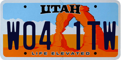 UT license plate W041TW